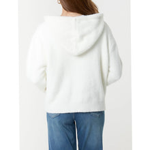 Load image into Gallery viewer, Ivory Cloud Knit Zip Hoodie (back)