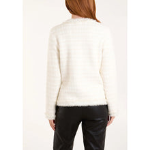 Load image into Gallery viewer, Ivory Pearl Trim Boucle Cardigan Jacket (back)