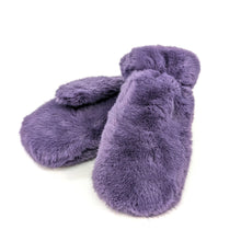 Load image into Gallery viewer, Lavender Dream Faux Fur Mittens (flat)