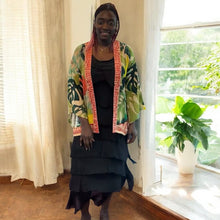 Load image into Gallery viewer, Layered Silk Blend Boho Maxi Dress (with kimono)