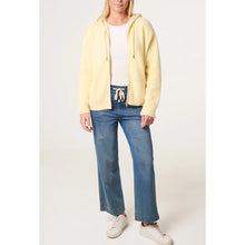 Load image into Gallery viewer, Lemon Cloud Knit Zip Hoodie (open)
