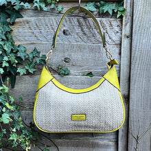 Load image into Gallery viewer, Lemon Santorini Woven Scoop Shoulder Bag