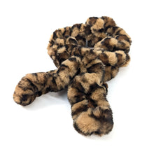 Load image into Gallery viewer, Leopard Print Faux Fur Pull-Through Scarf – Brown & Black