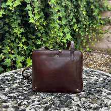 Load image into Gallery viewer, Lia Italian Leather Organiser Crossbody Bag (brown)