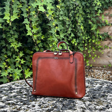 Load image into Gallery viewer, Lia Italian Leather Organiser Crossbody Bag (tan)