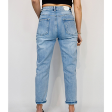 Load image into Gallery viewer, Light Denim Wash Mom Jeans (back)