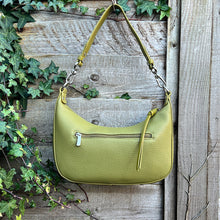 Load image into Gallery viewer, Lime Mini 'Matilda' Scoop Shoulder/Crossbody Bag (back)