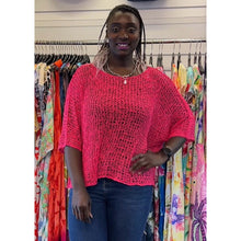 Load image into Gallery viewer, Lola Lightweight Crochet Knit Top (fuchsia)