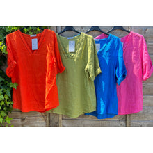 Load image into Gallery viewer, Made in Italy Linen V-Neck Top