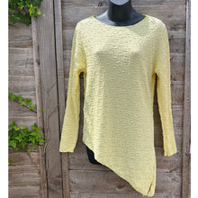 Load image into Gallery viewer, Made in Italy Textured Asymmetric Long Sleeve Top (yellow)