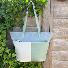 Load image into Gallery viewer, Mint & White Colour Block Everyday Tote Bag