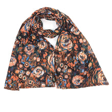 Load image into Gallery viewer, Multicolour Brown Bloom Garden Abstract Scarf