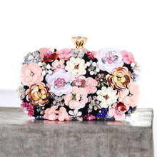 Load image into Gallery viewer, Navy Midnight Bloom Embellished Clutch