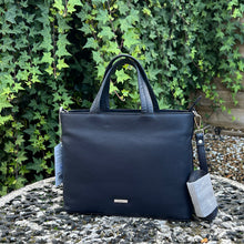Load image into Gallery viewer, Nova Leather Classic Grab Bag with Adjustable Strap (navy)