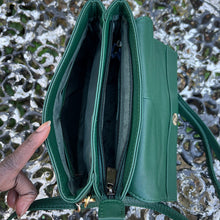 Load image into Gallery viewer, Nova Leather Flapover Multi-Compartment Crossbody Bag (open)