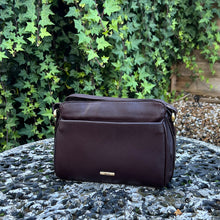 Load image into Gallery viewer, Nova Leather Multi-Compartment Crossbody Bag (chocolate brown)