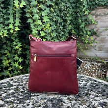 Load image into Gallery viewer, Nova Leather Slim Zip Top Crossbody Bag (back)