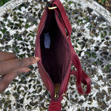 Load image into Gallery viewer, Nova Leather Slim Zip Top Crossbody Bag (open)
