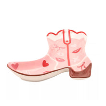 Load image into Gallery viewer, Pink Cowgirl Boot Shaped Trinket Plate