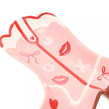 Load image into Gallery viewer, Pink Cowgirl Boot Shaped Trinket Plate (close up)