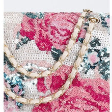 Load image into Gallery viewer, Rosalie Sequin Floral Chain Strap Shoulder Bag (close up)