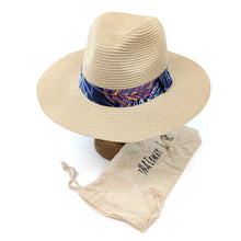 Load image into Gallery viewer, Santorin Tropical Band Panama Foldable Hat (on stand)