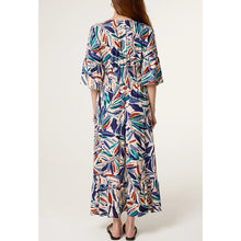 Load image into Gallery viewer, Santorini Brushstroke Shirred Maxi Dress (back)