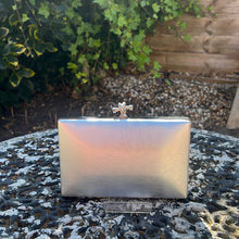 Load image into Gallery viewer, Silver Metallic Box Clutch Bag