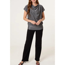 Load image into Gallery viewer, Silver Shimmer Drape Neck Top (full)