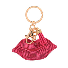 Load image into Gallery viewer, Sparkle Lips Bag Charm & Keyring – Pink