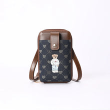 Load image into Gallery viewer, Teddy Heart Print Phone Crossbody Bag (front)