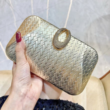 Load image into Gallery viewer, The Vienna Woven Gold Occasion Clutch