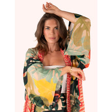 Load image into Gallery viewer, Tropical Verde Statement Kimono (model)