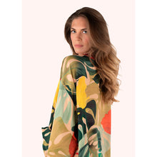 Load image into Gallery viewer, Tropical Verde Statement Kimono (side)