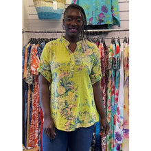 Load image into Gallery viewer, Vintage Garden Cotton Linen Shirt (lime)