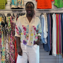 Load image into Gallery viewer, Watercolour Floral Linen Shirt (stone)