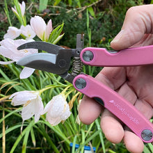 Load image into Gallery viewer, Pink Original Folding Pocket Secateurs (scale)