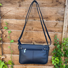 Load image into Gallery viewer, Navy Leather Crossbody Bag with Stud Side Detail