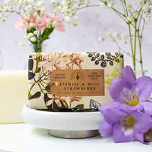 Load image into Gallery viewer, Jasmine and Wild Strawberry Soap (lifestyle 1)