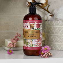 Load image into Gallery viewer, Rose and Peony Hand and Body Wash (lifestyle)