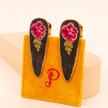 Load image into Gallery viewer, Embroidered Painted Peony Hair Clips