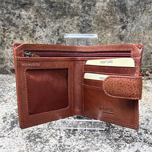 Load image into Gallery viewer, Gents Tan Leather Wallet with Tab By 'Oak' | 4 Card Slots (open)