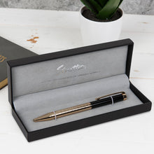 Load image into Gallery viewer, Stratton Ballpoint Pen - Black and Gold