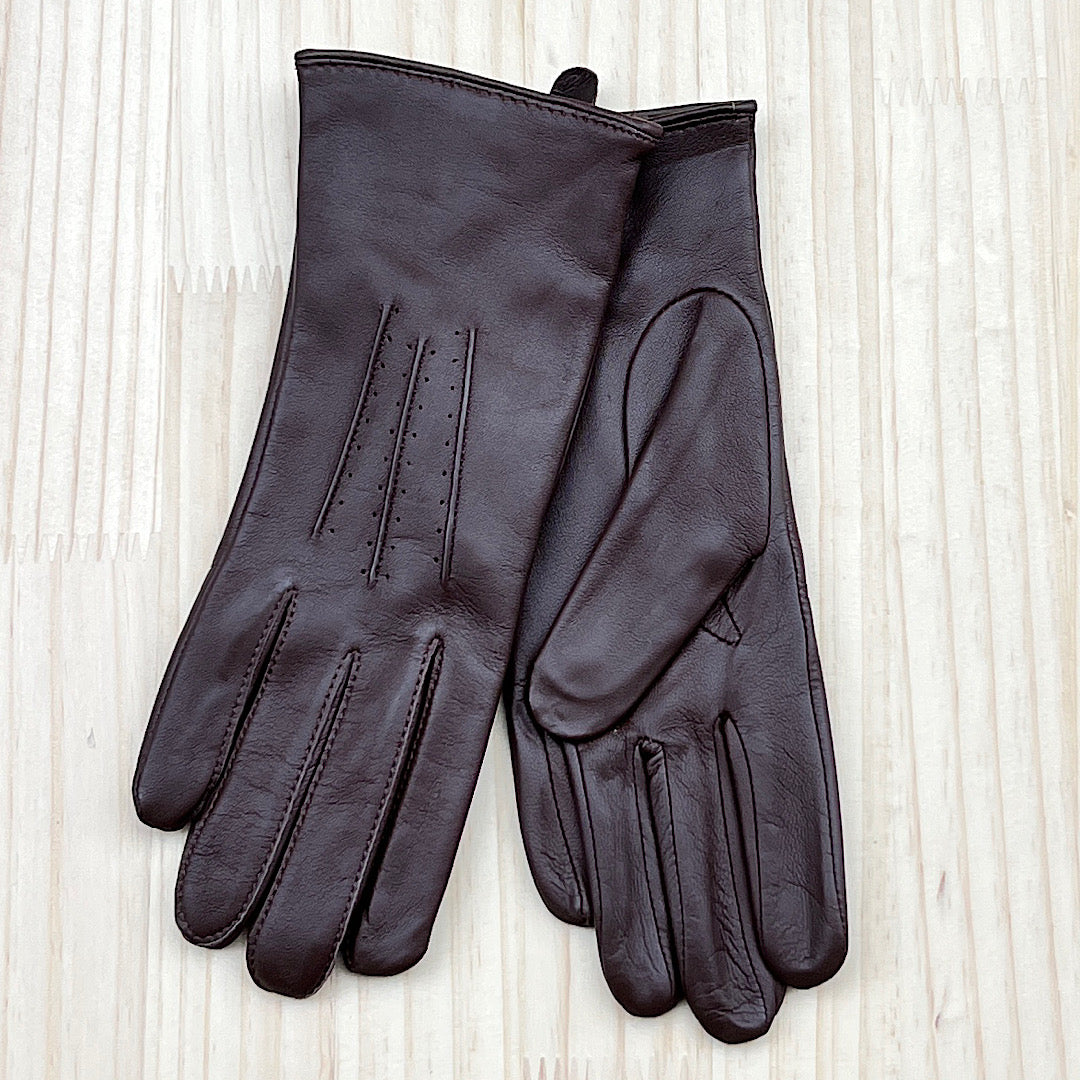 Ladies Brown Leather Gloves Bucks Leather