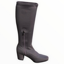 Load image into Gallery viewer, Stretchy Grey Long Boots with Heel