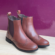 Load image into Gallery viewer, Tan Leather Chelsea Style Ankle Boots