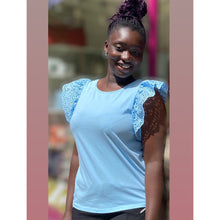 Load image into Gallery viewer, Broderie Anglaise Top | Powder Blue