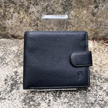 Load image into Gallery viewer, Gents Black Leather RFID Wallet with Tab By ‘Oak’ | 4 Card Slots (Closed)