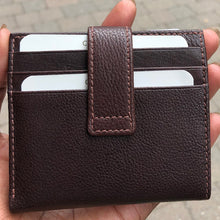 Load image into Gallery viewer, Brown Leather Credit Card Holder with Note Section (back)