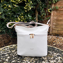 Load image into Gallery viewer, White Front Zip Pocket Messenger Style Bag
